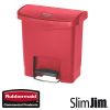 Afvalbak Slim Jim Front Step-On container Rubbermaid 15 liter rood